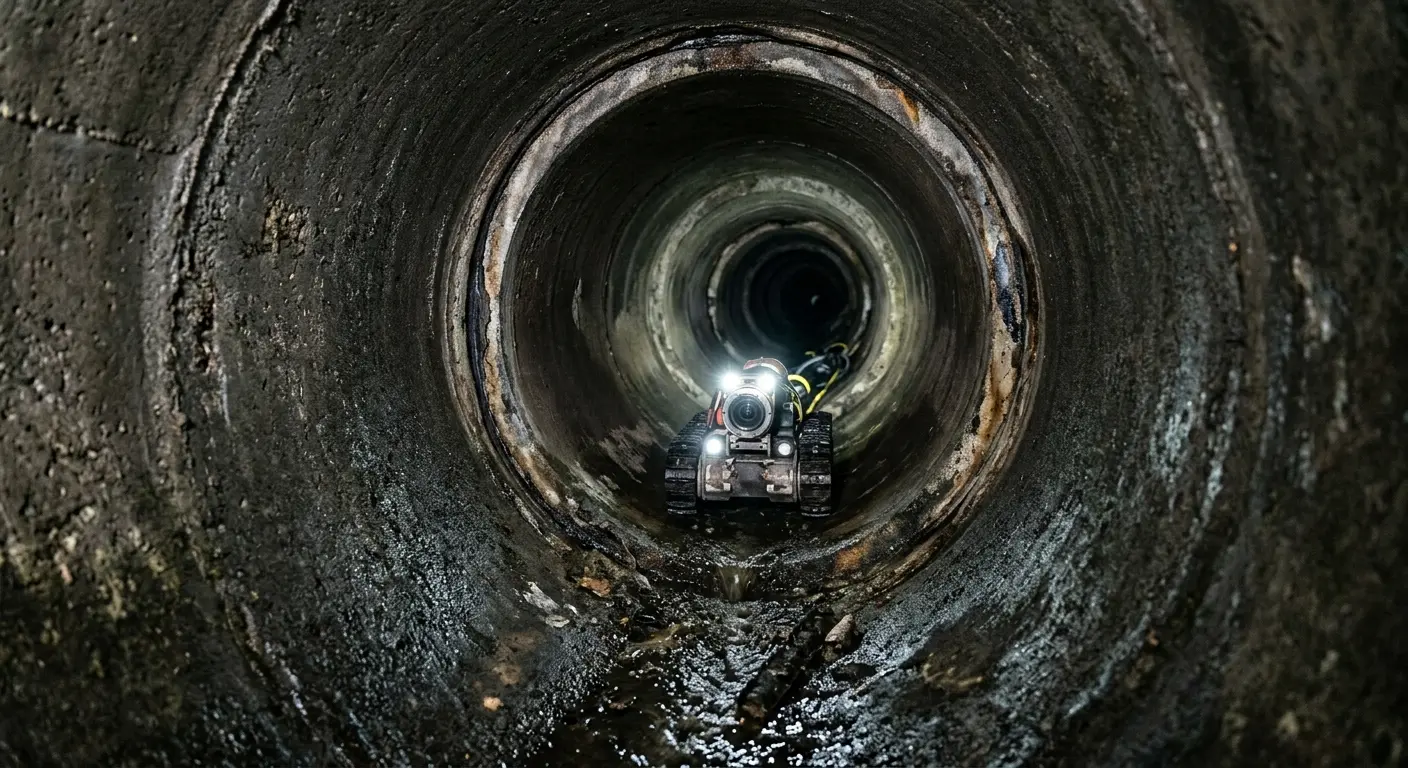 Robotic sewer camera inspecting pipe interior for Drain Snake Service in Truth or Consequences